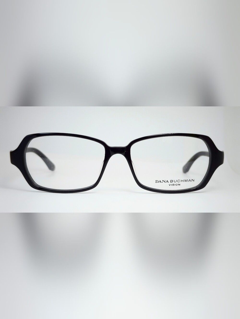 Dana Buchman Norma. Black Women's Eyeglass Frames - Rectangle Style. Crystals.